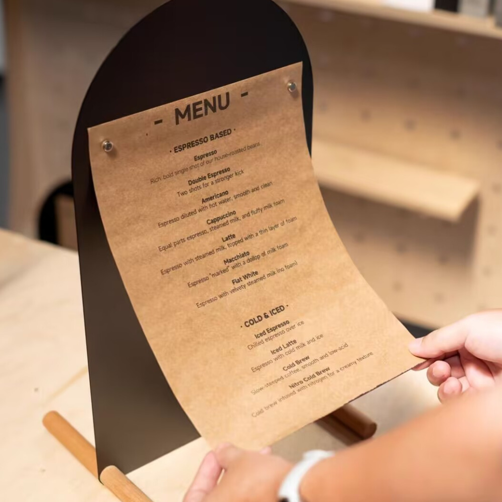 Coffee Tea Menu - 1 Buah Stand Menu Lukisan Tangan