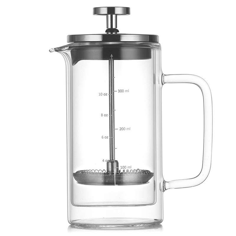 French Press Glass - Gelas borosilikat tinggi lapisan ganda, peralatan