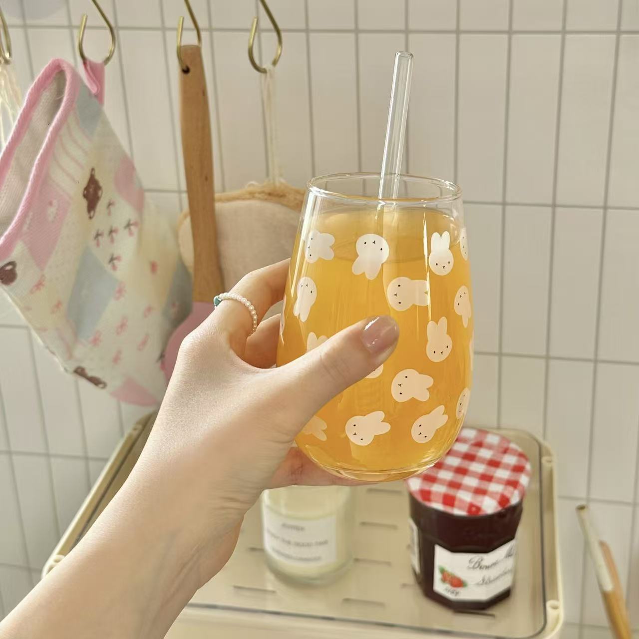 Gelas Kaca Bermotif Kelinci Mi - Coffee Tea & Jane ulasan dan harga