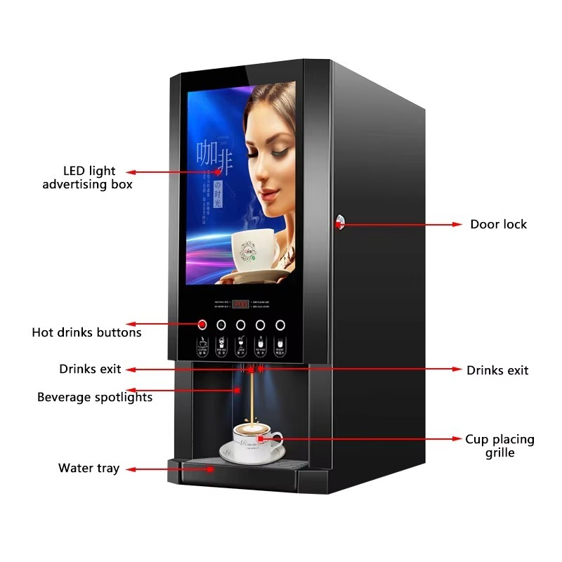 Mesin kopi panas otomatis kome - Coffee Tea Vending Machine ulasan dan harga