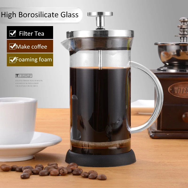Teko kopi tekan Perancis 350-1 - French Press Glass ulasan dan harga