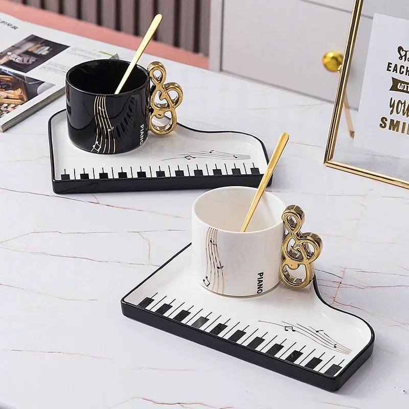 200ml Cangkir Kopi Piano Kreat - Coffee Tea Spoon ulasan dan harga