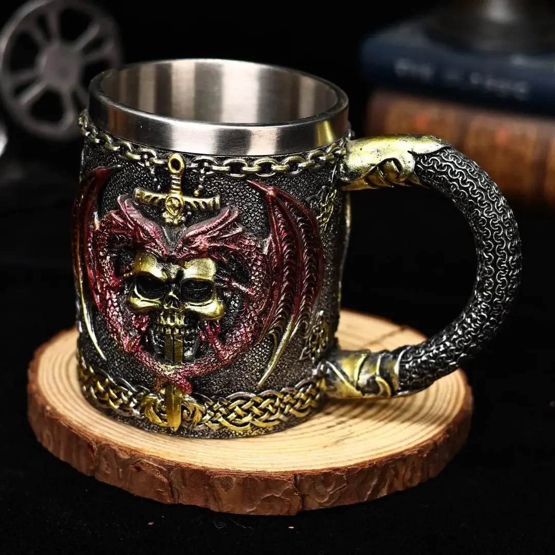 Gelas Bir Motif Pedang Naga, M - Mug Tea Coffee ulasan dan harga