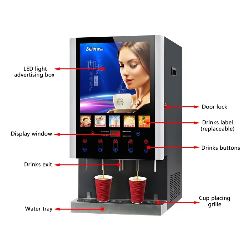 Mesin Penjual Kopi Dingin 50SC - Coffee Tea Vending Machine For Office ulasan dan harga
