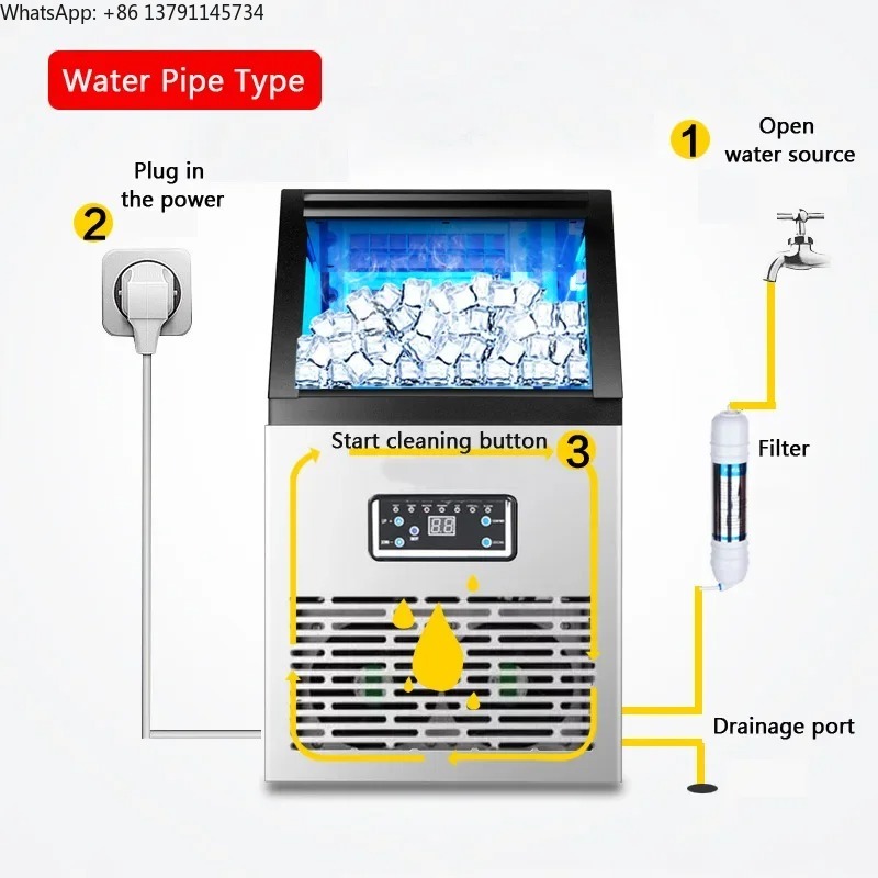 Pembuat Es 60FF 60kg Komersial - Coffee Tea Machine For Home ulasan dan harga