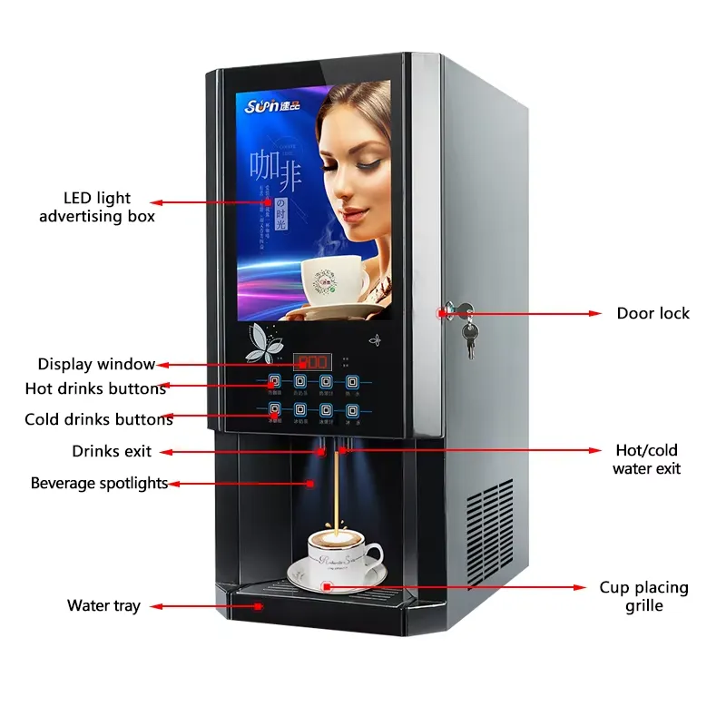 Mesin Kopi Otomatis 30SCW-8, D - Coffee Tea Vending Machine For Office ulasan dan harga