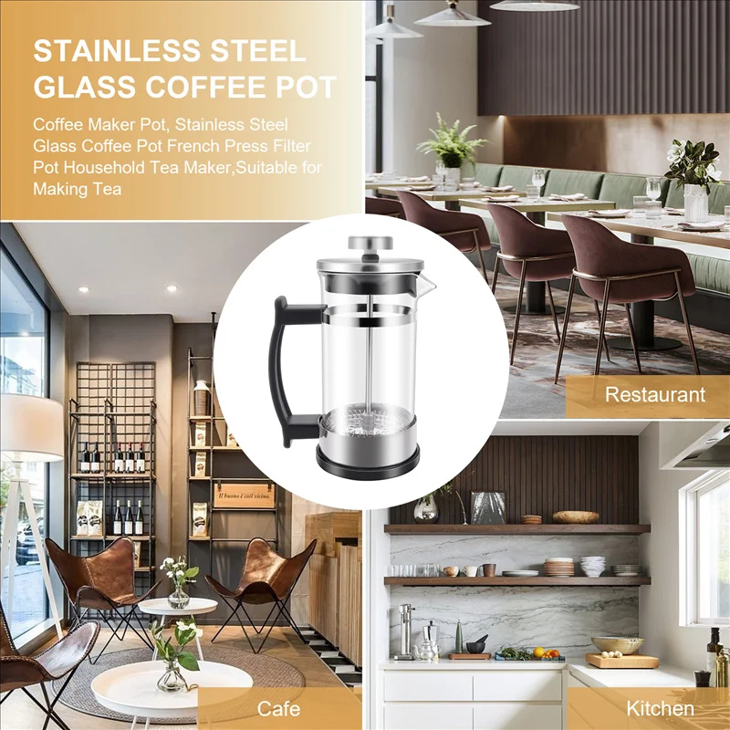 Panci Kopi French Press dengan - French Press Glass ulasan dan harga